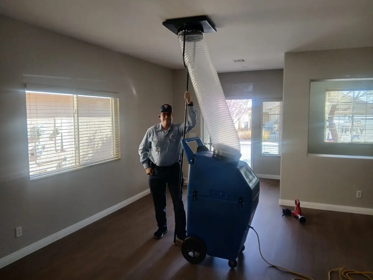 Professional Dryer Vent Cleaning work inside a Harrison home